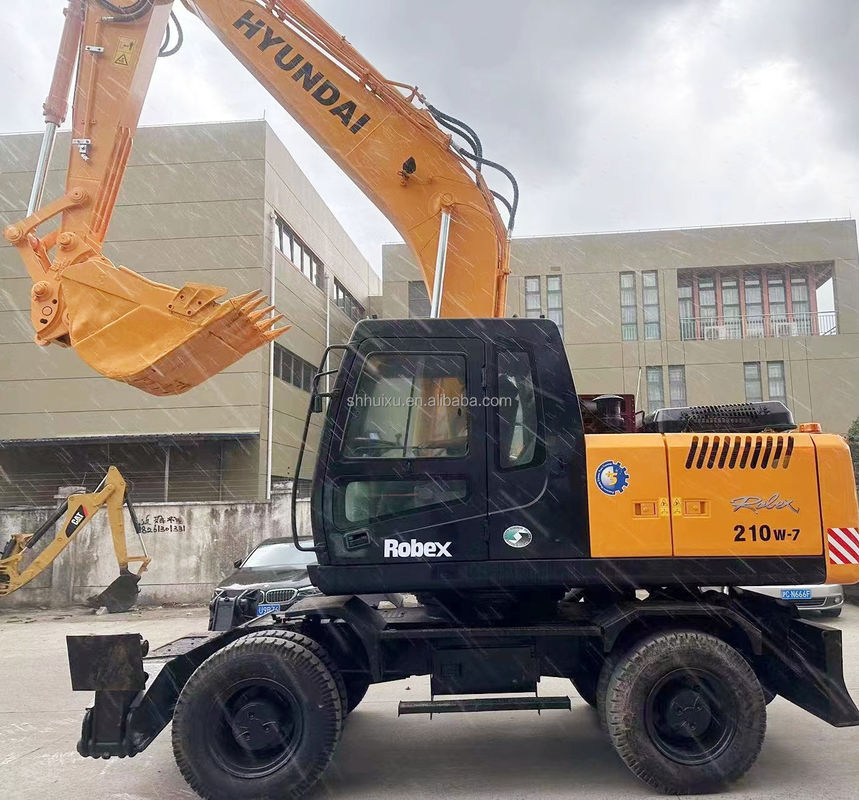 İkinci el kaliteli tekerlekli kazıcı HYUNDAI210W 21T Satılık kullanılmış kazıcı kazma makinesi