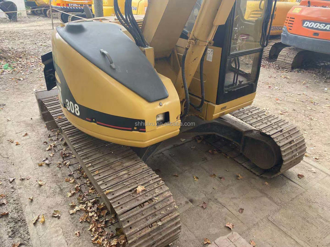 Kullanılmış hidrolik mini kazıcı CAT308 İkinci el kaliteli küçük sürünen kazıcı CAT308 satılıyor