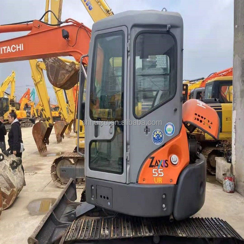 Hitachi stokta Ucuz fiyat kullanılmış mini kazıcı Japon HITACHI 55/İkinci el hidrolik sürünen kazıcı iyi durumda HITACHI 55