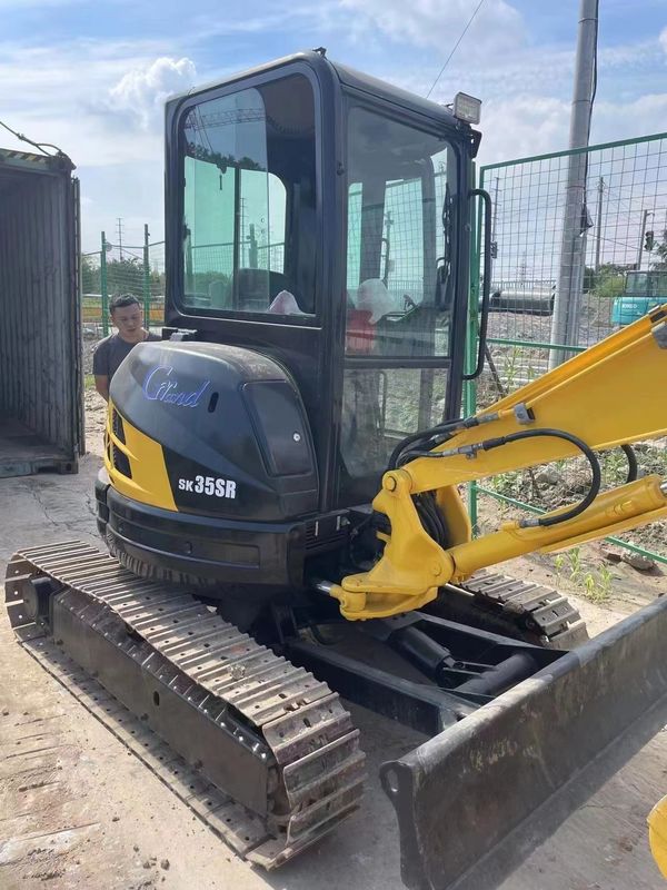 Kullanılmış mini kazıcı fiyatı Kobelco 35SR ikinci el mini kazıcı kullanılmış makineler 3,5 ton hidrolik sürünen backhoe kazıcı