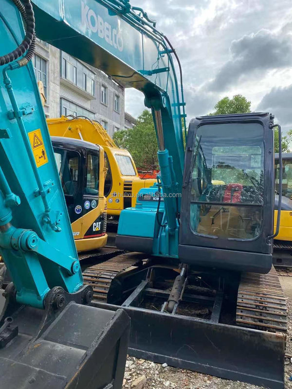 Mavi Renk Orijinal Boya Kullanılmış Kobelco 75 Ekskavatör İkinci El 7.5 Ton