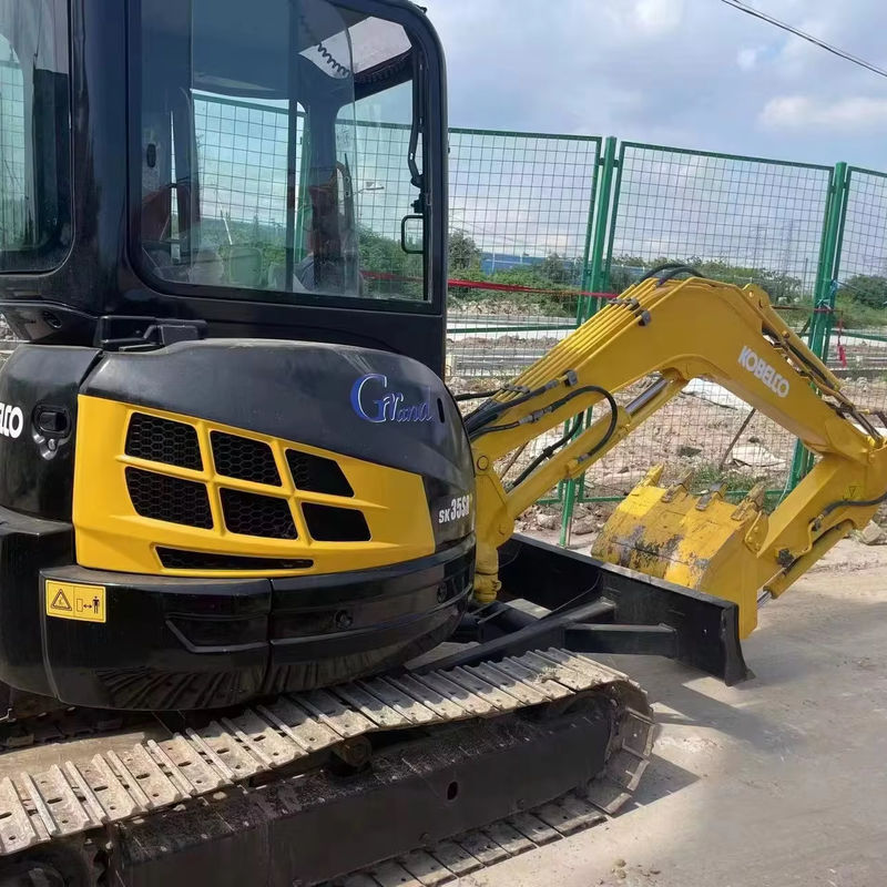3.5 Ton Kobelco Sk35 Kullanılmış Kobelco Kazı Makinesi Sihirli Fildi Mavi Renkli