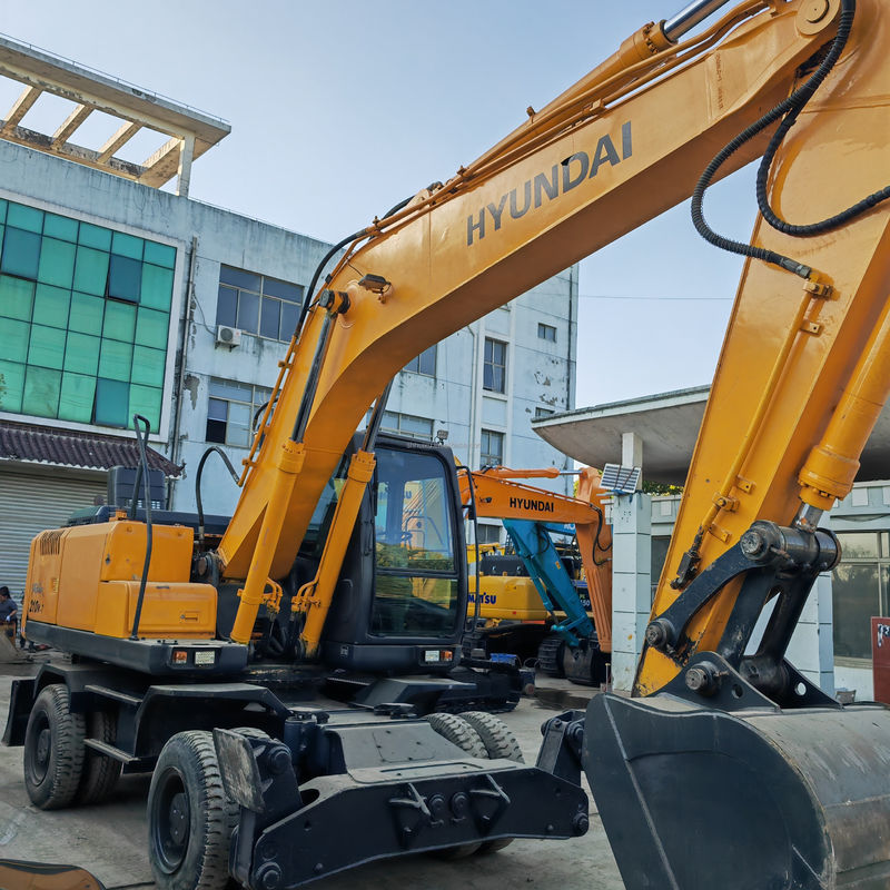 Kullanılmış Tekerlek Hyundai 210-7 Ekskavatör Yüksek kazma gücü Orijinal Motor Hyundai Tekerlek Ekskavatörü
