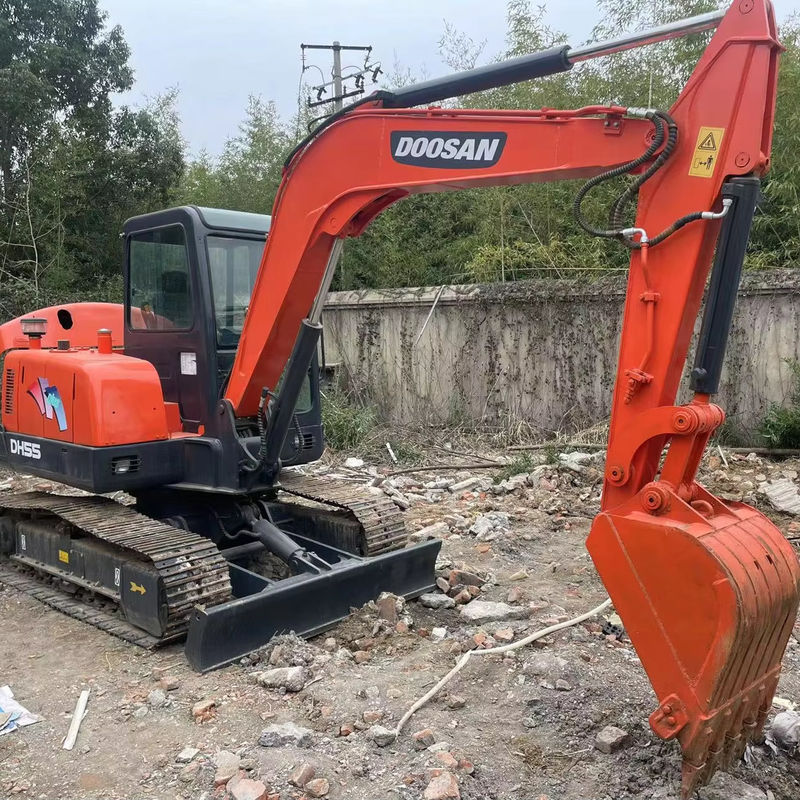 Turuncu renkli Mini Kullanılmış Cat Doosan Dx55 İkinci El Ekskavatör 5.5 Ton