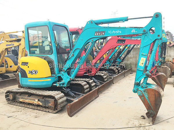 İkinci el hidrolik sürünen kazıcı Kubota30 Yüksek kaliteli/kullanılmış mini kazıcı Kubota30 Japonya kökenli ucuz fiyat