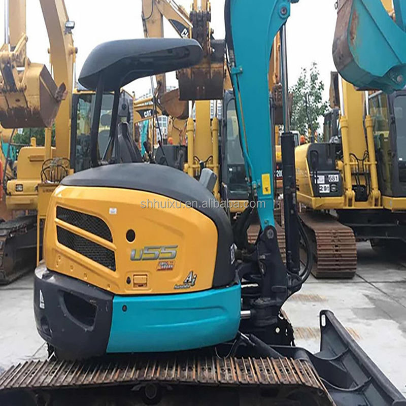 Kullanılmış mini kazıcı Kubota55 Japonya kökenli ucuz fiyat/İlk el hidrolik sürünen kazıcı Kubota55 Yüksek kalite