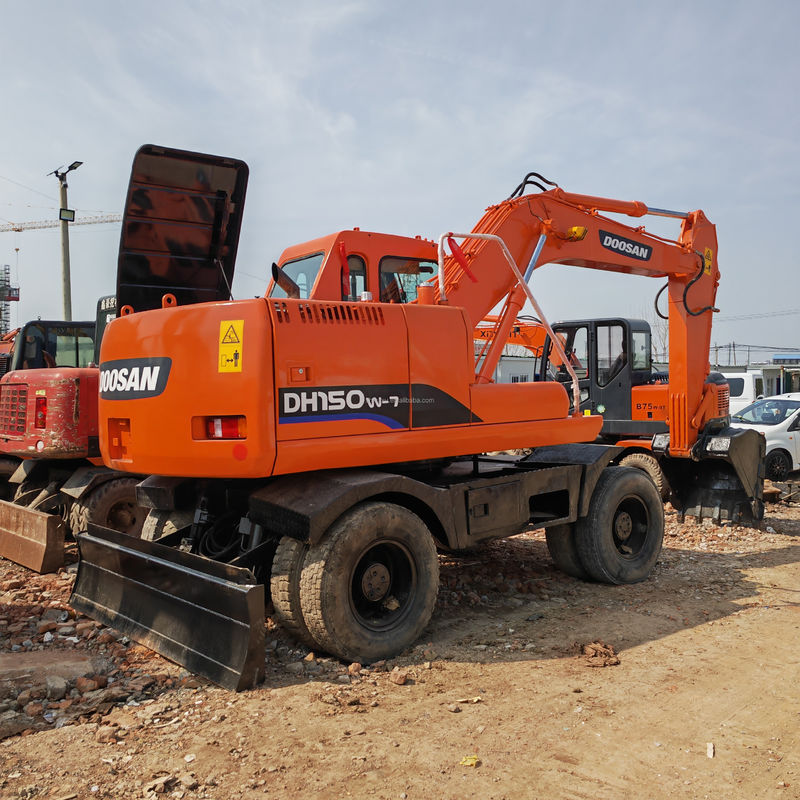 90 Yeni tekerlekli kazıcı ikinci el DOOSAN DH150W-7 Kullanılmış 4 tekerlekli kazıcı