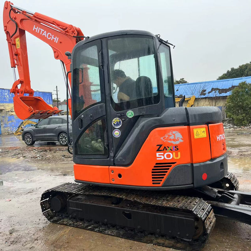 Kullanılmış mini ekskavatör Hitachi 50U kazıcı küçük kullanılan makineler 5 ton ikinci el kullanılan kauçuk pist mini ekskavatörler
