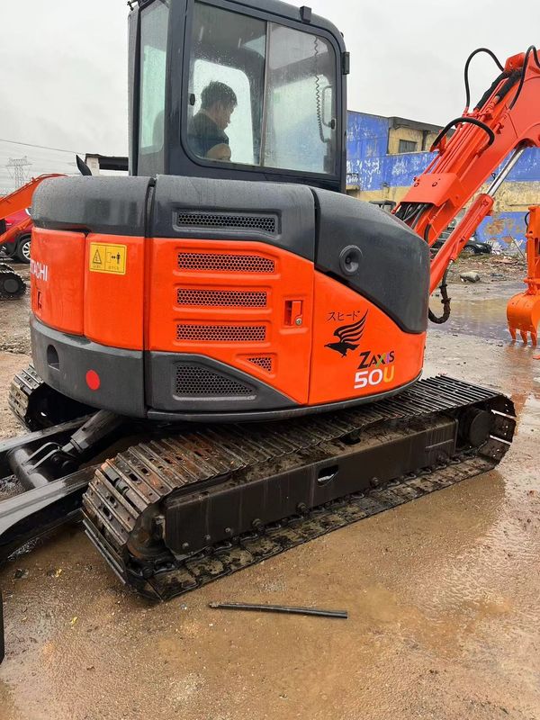 Kullanılmış mini ekskavatör Hitachi 50U kazıcı küçük kullanılan makineler 5 ton ikinci el kullanılan kauçuk pist mini ekskavatörler
