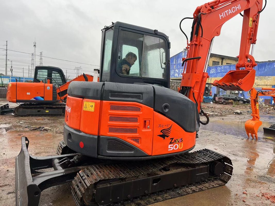 Kullanılmış mini ekskavatör Hitachi 50U kazıcı küçük kullanılan makineler 5 ton ikinci el kullanılan kauçuk pist mini ekskavatörler
