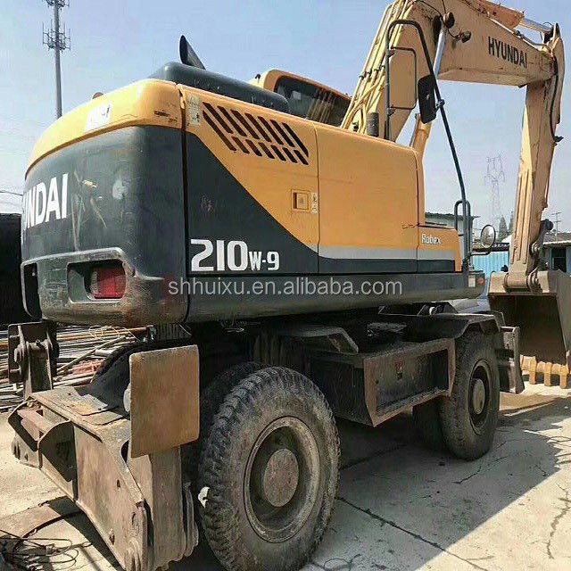 Kore orijinal 2014 Kullanılmış Hyundai r210w-9 tekerlekli kazıcı/ lastik makinesi R210w-9 Hyundai satılık