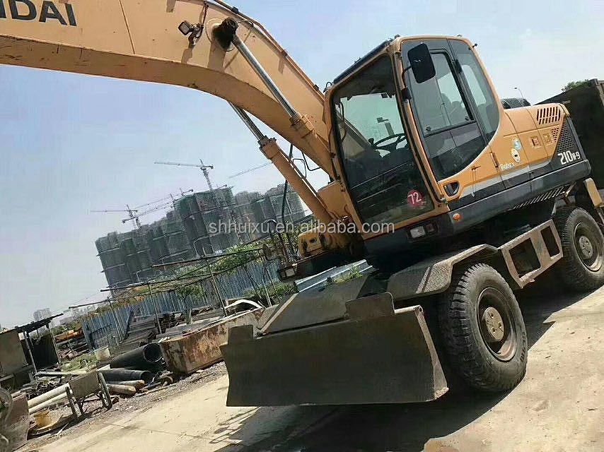 Kore orijinal 2014 Kullanılmış Hyundai r210w-9 tekerlekli kazıcı/ lastik makinesi R210w-9 Hyundai satılık