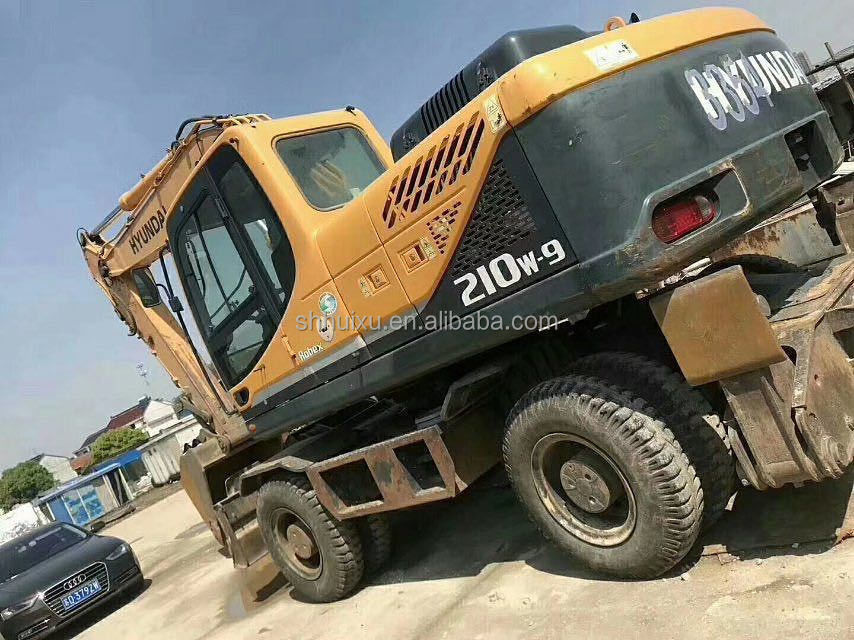 Kore orijinal 2014 Kullanılmış Hyundai r210w-9 tekerlekli kazıcı/ lastik makinesi R210w-9 Hyundai satılık