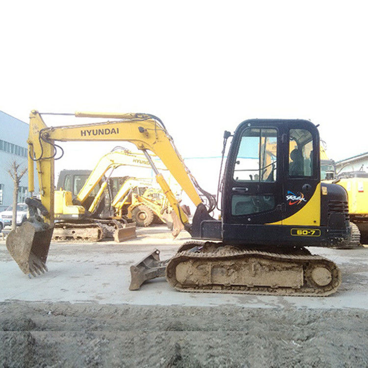 6 tonluk Hyundai kullanılmış tekerlekli kazık makineleri R60-7 Hyundai kullanılmış kazık makinesi Crawler 60
