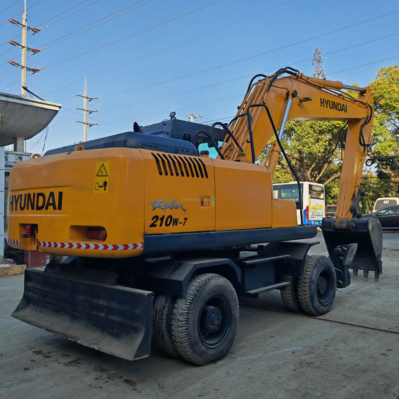 2.1m3 kova kapasitesi kullanılmış tekerlekli kazık makinesi ikinci el Hyundai 210 7 kazık makinesi