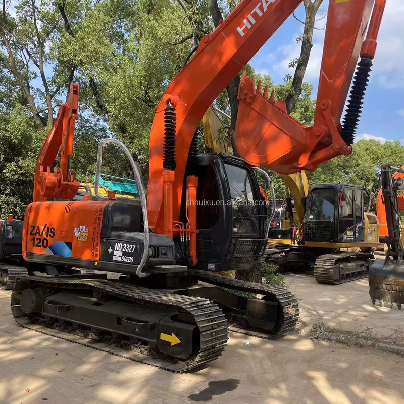 12000kg Zx120 Kullanılmış Hitachi Kazı makinesi İkinci El Orijinal Boya ile 0.51m3