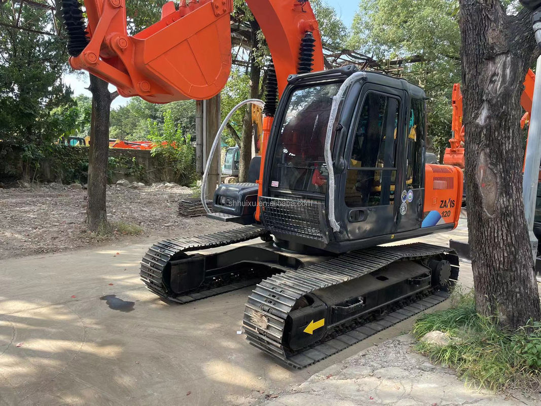 12000kg Zx120 Kullanılmış Hitachi Kazı makinesi İkinci El Orijinal Boya ile 0.51m3