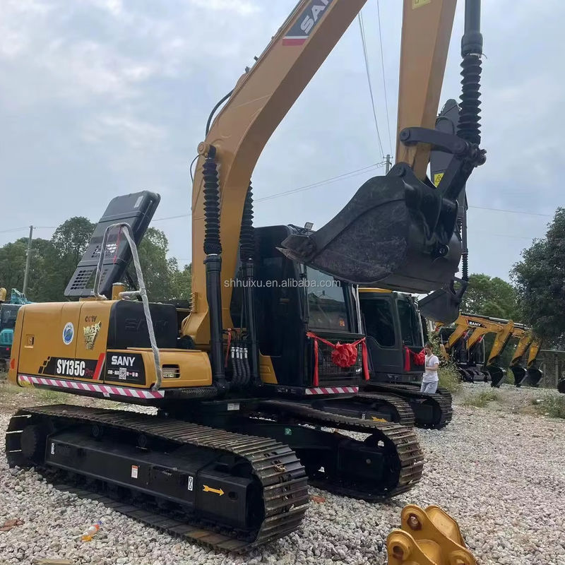 Çinli kazıcı Sany 135 Kullanılmış Sany kazıcı 13 ton Cummins Motoru Sarı