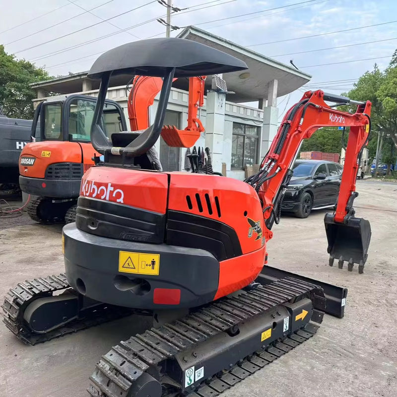0.15m3 Kovalı Kırmızı Renkli Mini Kullanılmış Ekskavator Kubota U35 İkinci El Mini Ekskavator
