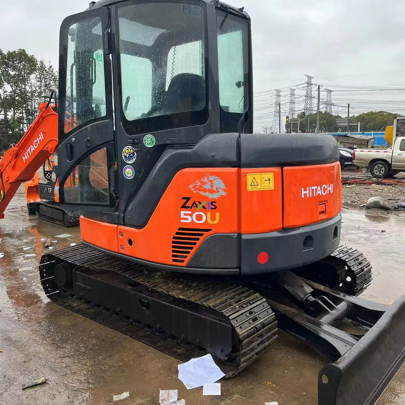 5500kg Kullanılmış Mini Ekskavatör Hitachi Zx50u İkinci El Ekskavatör Orijinal Renk
