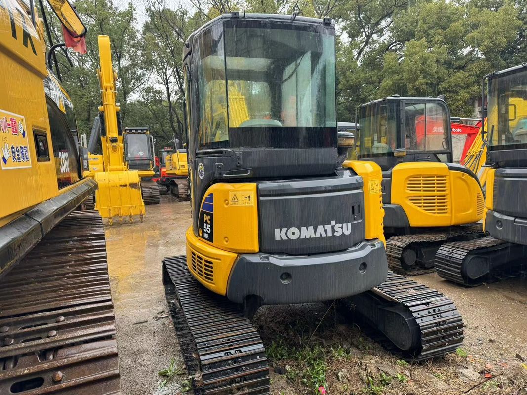 Kullanılmış küçük ekskavatör Komatsu PC55MR mini ekskavatörler Komatsu 5T makineleri ev makineleri temizlik çanakları