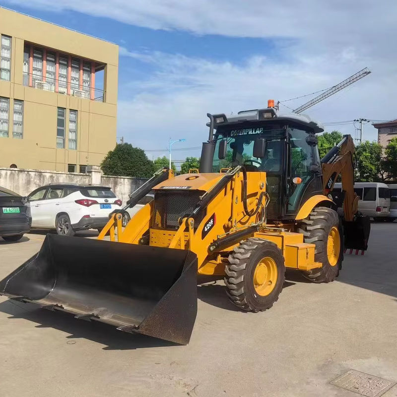 Kullanılmış kazıcı Caterpillar CAT420F yol boyası makinesi/ ikinci el Japon traktörü yol makinesi motoru iyi durumda